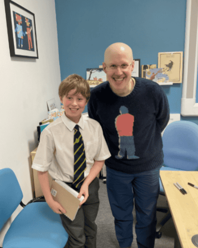 Image of pupil with Matt Lucas